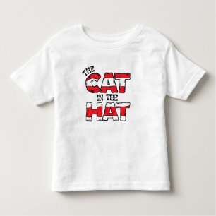 Camiseta Infantil Gato no Chapéu Texto em Strike Vermelho e Branco