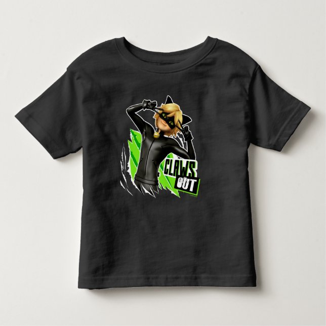Camiseta Infantil Gato Noir | Garras à Vista (Frente)