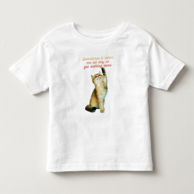 Camiseta Infantil Gato Preguiçoso De Gato Engraçado De Pão (Frente)