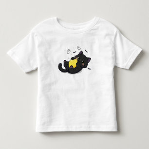 Camiseta Infantil Gato Preto Bonito e Negro e Seu Limão