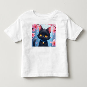 Camiseta Infantil Gato Preto Cinto