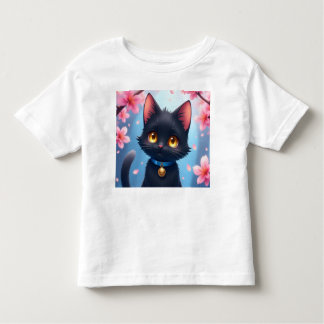 Camiseta Infantil Gato Preto Cinto