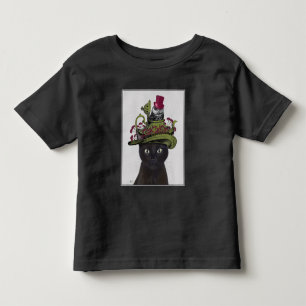 Camiseta Infantil Gato Preto com Bule e Coruja