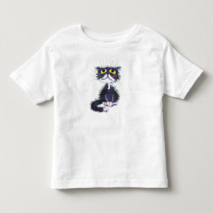 Camiseta Infantil Gato preto e branco