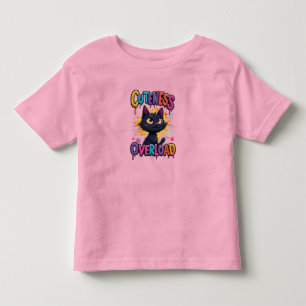 Camiseta Infantil Gato Preto Fofo Com Olhos Amarelos Grandes