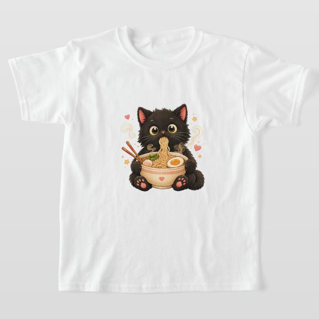 Camiseta Infantil Gato Ramen Fofo (Postura )