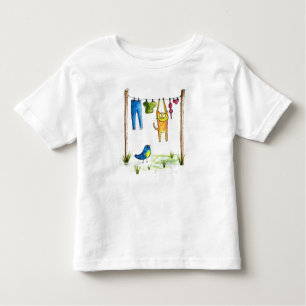 Camiseta Infantil Gato Whimsic em uma Linha de Fechamento