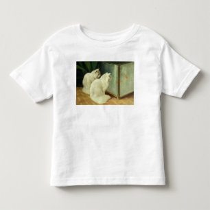 Camiseta Infantil Gatos brancos que olham o peixe dourado