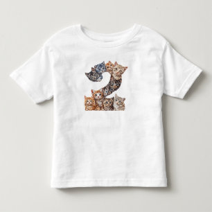 Camiseta Infantil Gatos De Gatinhos De segundo aniversário Com 2 Ano