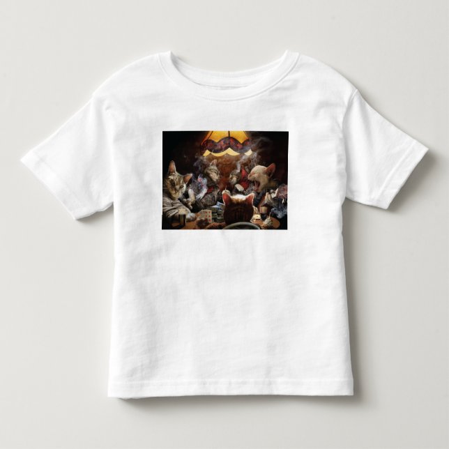 Camiseta Infantil Gatos jogando pôquer (Frente)