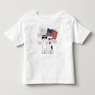 Camiseta Infantil Gatos Patrióticos Legais