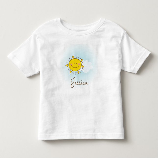 Camiseta Infantil Gelado Feliz Sol Personalizado Adicione Seu Nome (Frente)