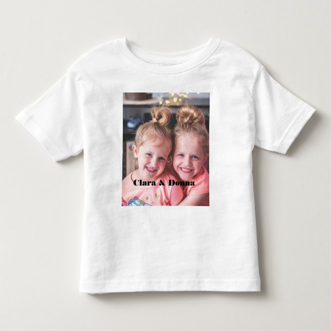 Camiseta Infantil Gêmeos de Fotografias Personalizados (Frente)