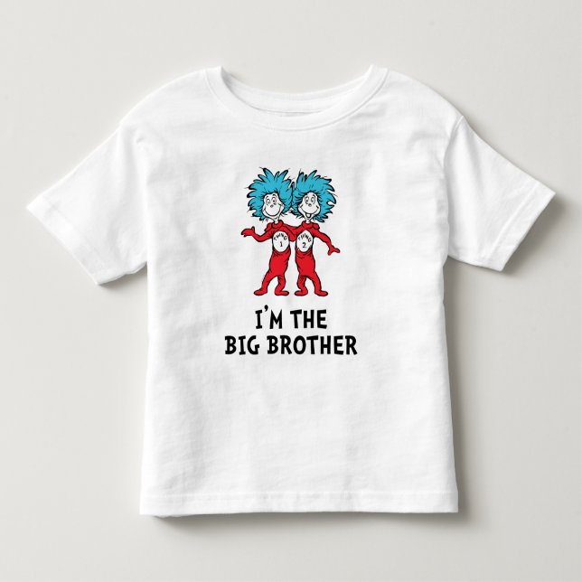 Camiseta Infantil Gêmeos Thing One e Thing Two do Dr. Seuss | Irmão  (Frente)