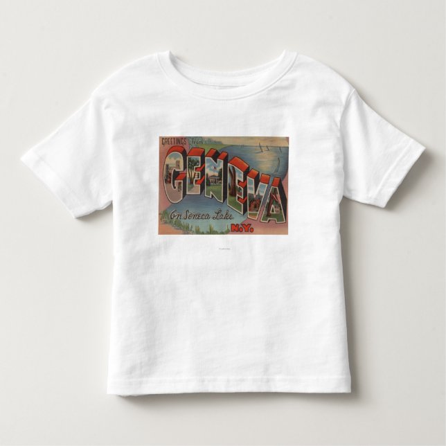 Camiseta Infantil Genebra, New York - grandes cenas da letra (Frente)