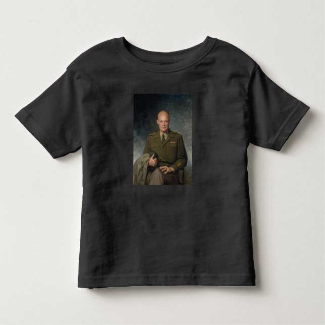Camiseta Infantil General Dwight Eisenhower 5 Star - Retrato Pintado (Frente)