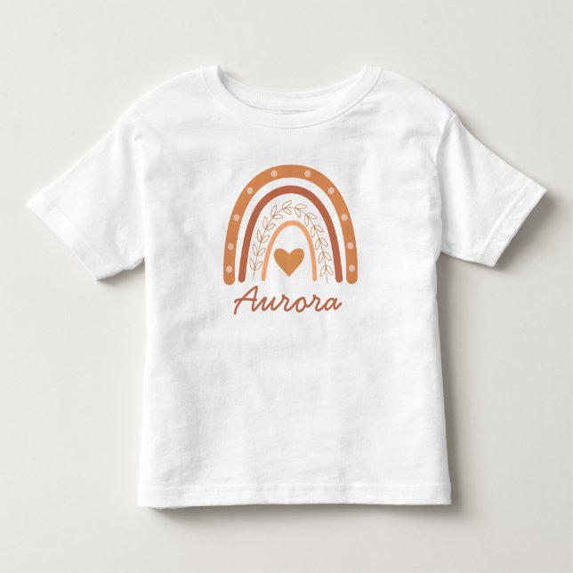 Camiseta Infantil Gênero Terraço neutro do arco-íris (Frente)