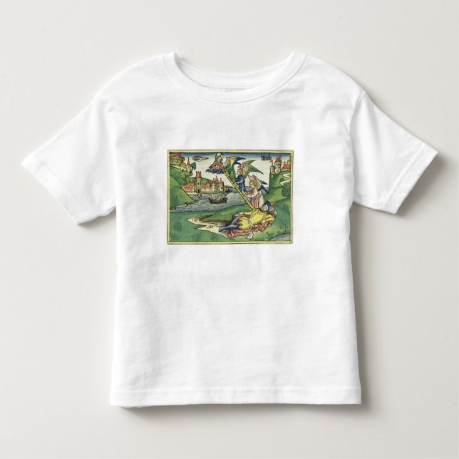 Camiseta Infantil Génese 28 a escada de 10 Jacob, 'do Nuremberg (Frente)