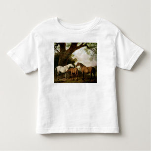 Camiseta Infantil George Stubbs duas éguas de Shafto e um potro,
