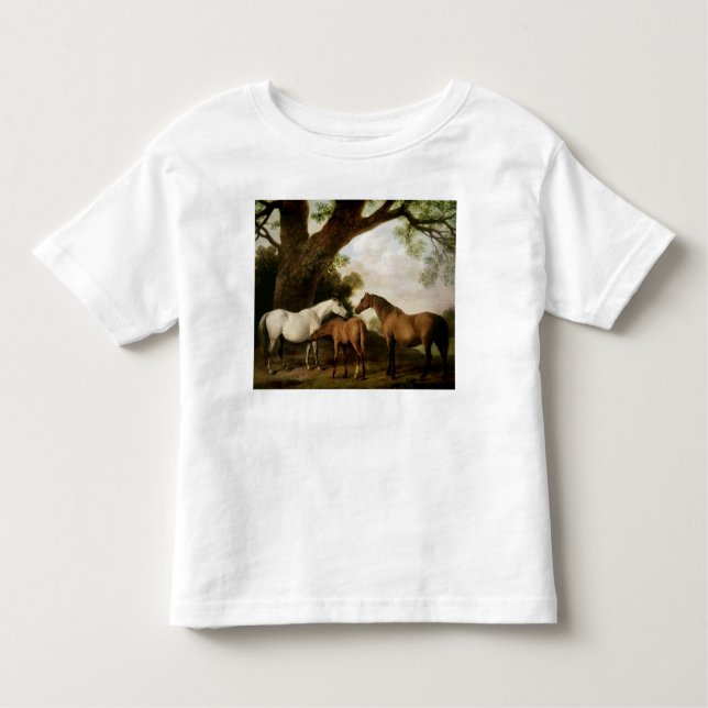 Camiseta Infantil George Stubbs | duas éguas de Shafto e um potro, (Frente)
