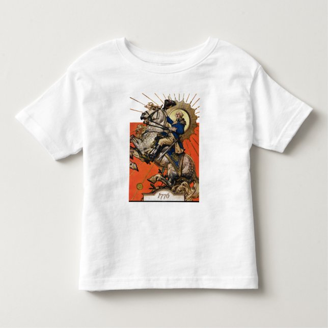 Camiseta Infantil George Washington a cavalo (Frente)