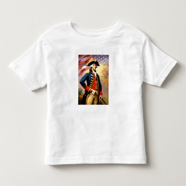 Camiseta Infantil George Washington in war attire (Frente)