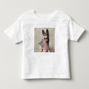 Camiseta Infantil German shepherd com Sinalizador dos EUA