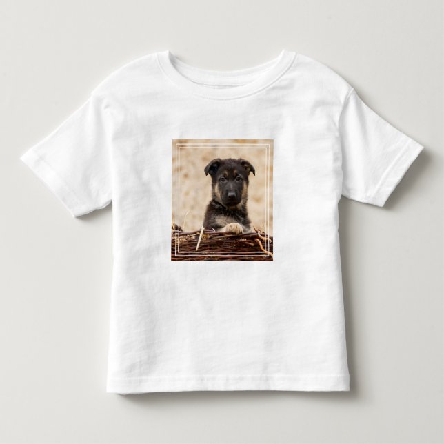 Camiseta Infantil German shepherd Em Cesta (Frente)