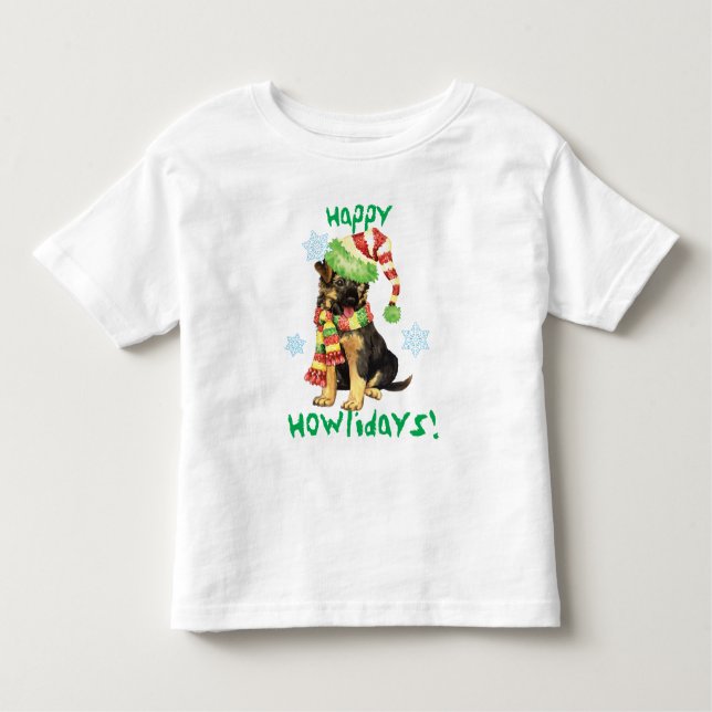 Camiseta Infantil German shepherd feliz de Howliday (Frente)