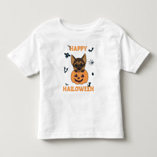 Camiseta Infantil German shepherd Pumpkin Feliz Dia das Bruxas