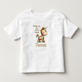 Camiseta Infantil Giddy-Up Patchwork Pony First Birthday