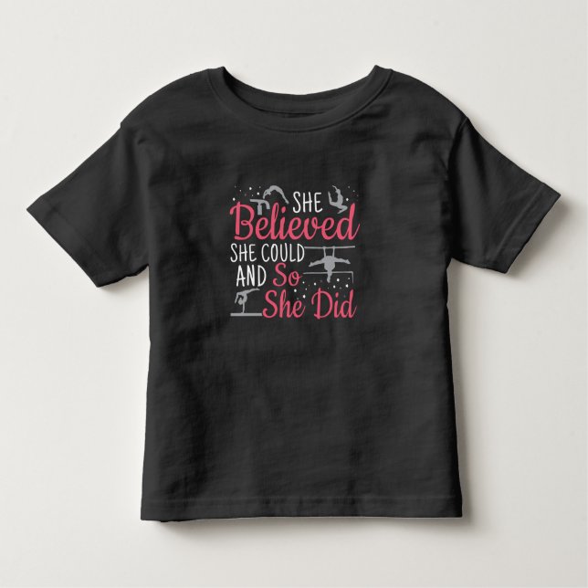 Camiseta Infantil Ginástica feminina - Acreditava que poderia (Frente)