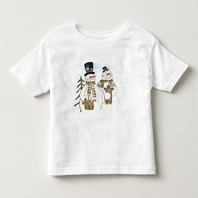 Camiseta Infantil Gingerpão Snowmen T-shirts e presentes (Frente)