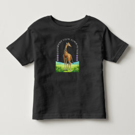 Camiseta Infantil girafa alta em pé