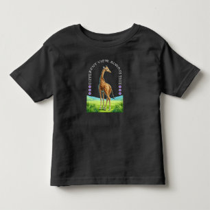 Camiseta Infantil girafa alta em pé