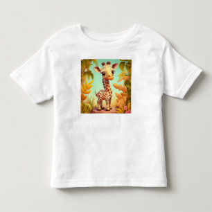 Camiseta Infantil Girafa Bebê Fofo Tropical Cartoon-37560