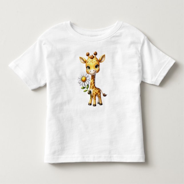 Camiseta Infantil Girafa Bestiça com Daisy Flower-88681 (Frente)