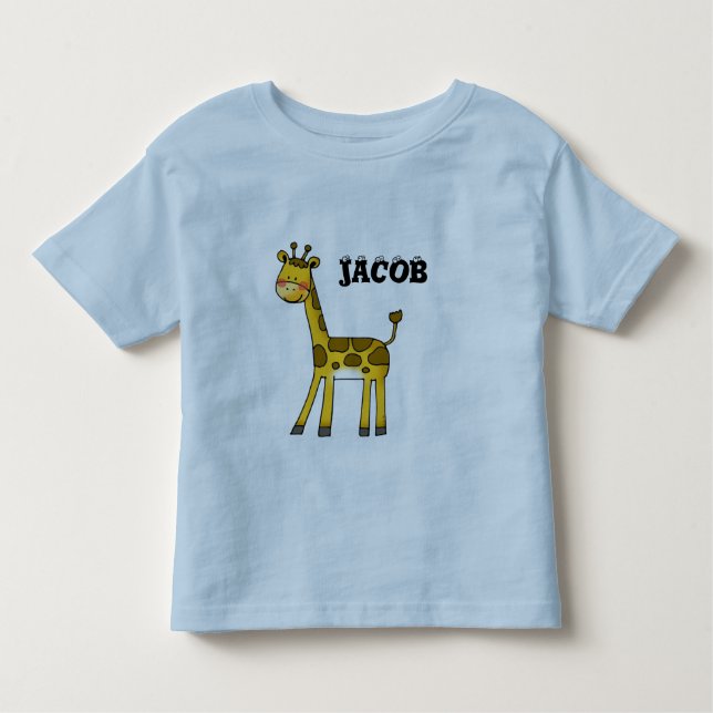 Camiseta Infantil girafa bonita - adicione o nome do seu filho (Frente)