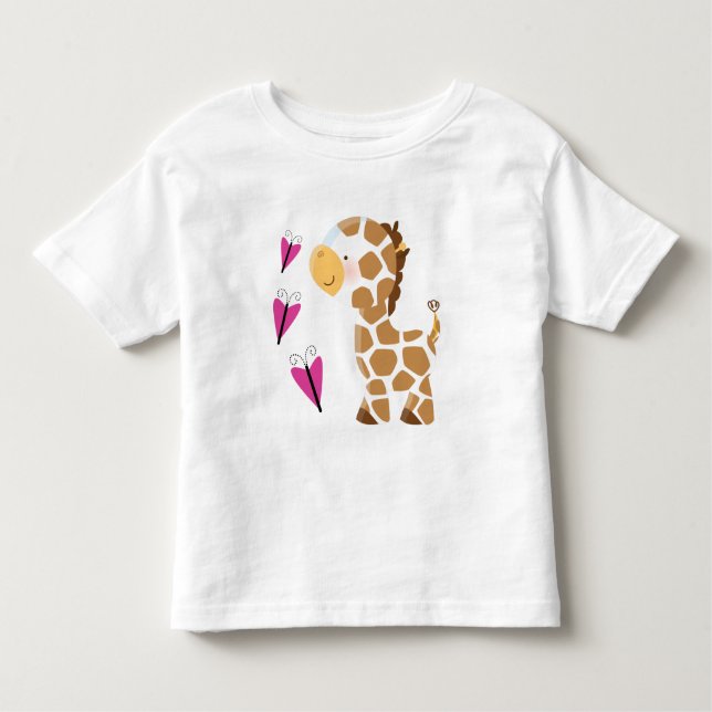 Camiseta Infantil Girafa bonito (Frente)