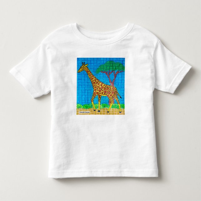 Camiseta Infantil Girafa (branca) - Toddler T-Shirt (Frente)