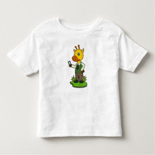 Camiseta Infantil Girafa com celular
