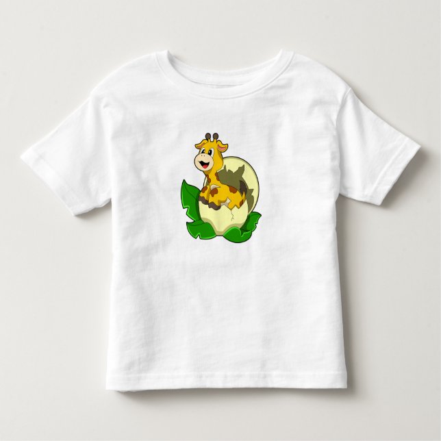 Camiseta Infantil Girafa com Folha e Ovo (Frente)