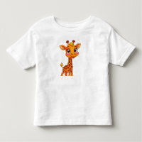 Girafa de desenho animado fofa em pé alegremente
