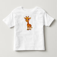 Girafa de desenho animado fofa em pé alegremente