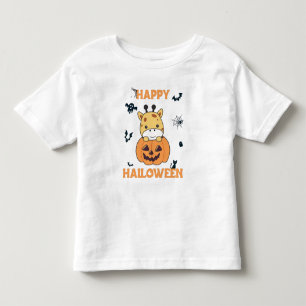 Camiseta Infantil Girafa em abóboras, girafas bonitas, Feliz Dia das
