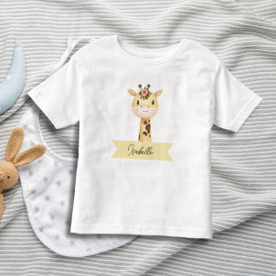 Camiseta Infantil Girafa fofa personalizada
