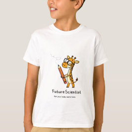 Camiseta Infantil Girafa Fofo Cientista Futuro Per