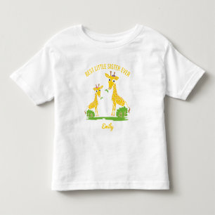 Camiseta Infantil Girafa Melhor Irmãzinha de Sempre Meninas Personal