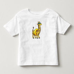 Camiseta Infantil Girafa na praia com Natação e óculos de sol