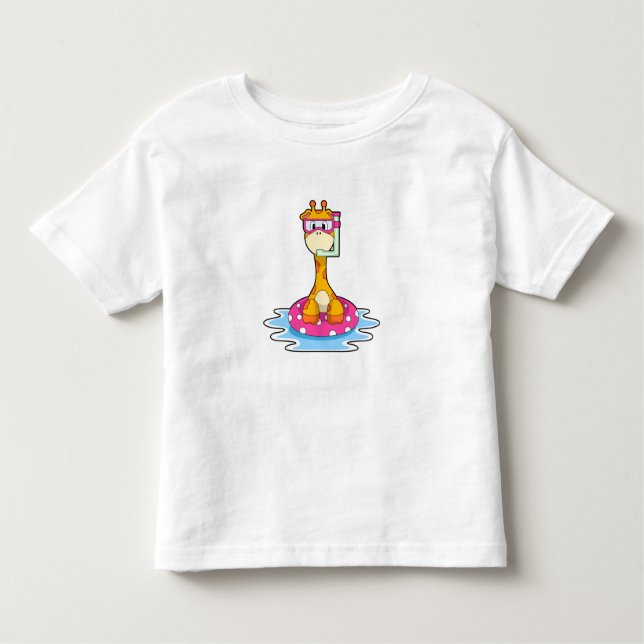 Camiseta Infantil Girafa Nadando com Snorkel (Frente)
